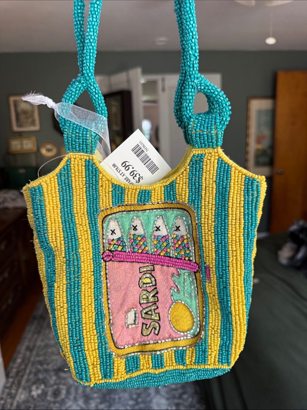 Viral sardine beaded bag